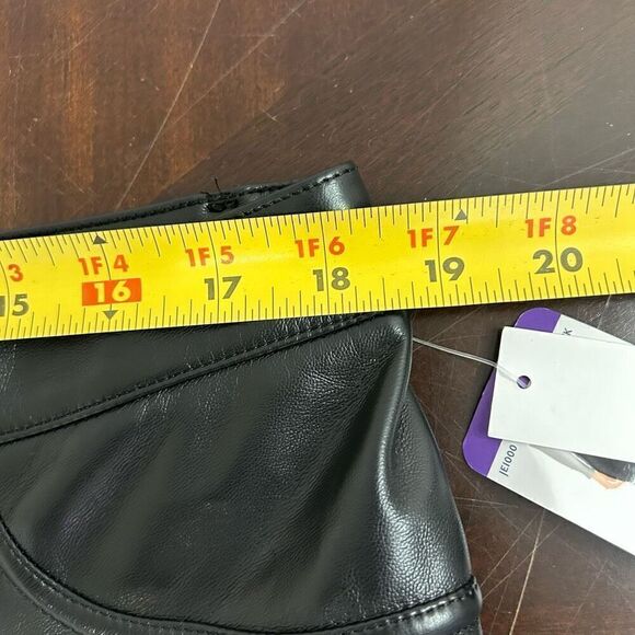 Joie NWT Black Vegan Leather The Joie Pant Shiny Plus Size 16 - Picture 12 of 16